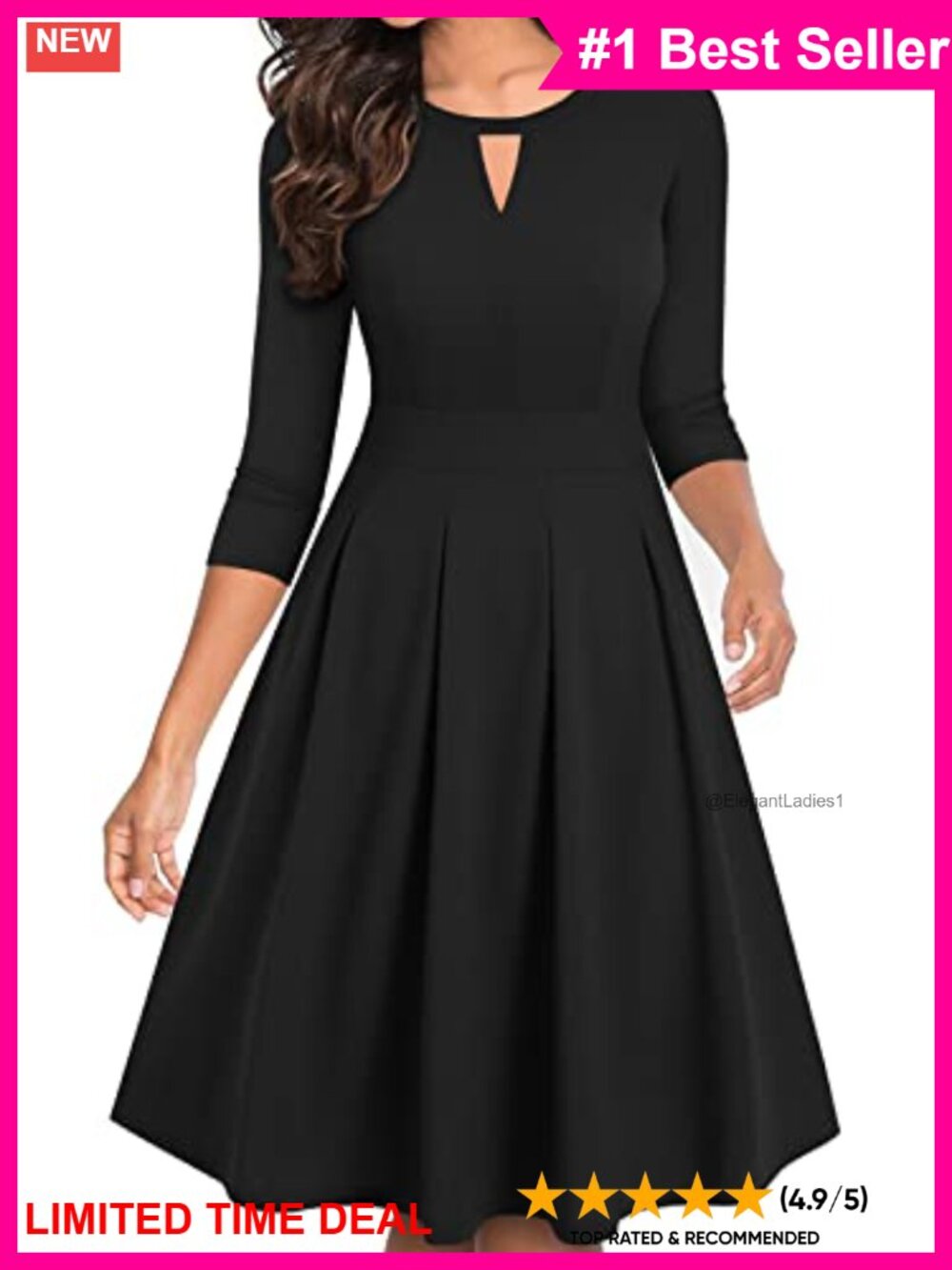 Vintage Floral A-Line Swing Party Dress with Pockets